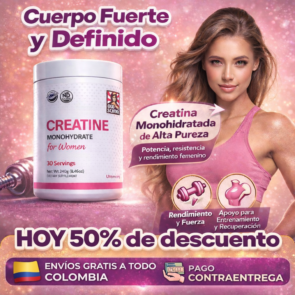 Creatina Monohidratada Pro old school "PARA MUJERES"